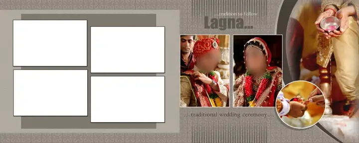 12x30 Wedding Photo Album PSD in Artistic Floral Border Style
