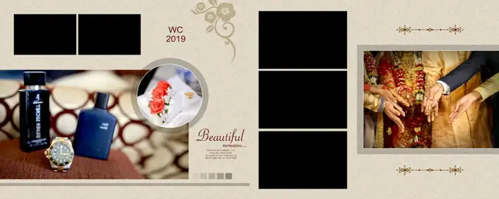 12x30 Wedding Photo Album PSD in Bright Kolam Pattern Style