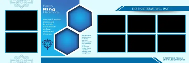 12x36 Engagement Wedding Album PSD in Cinematic Geometric Lines Style