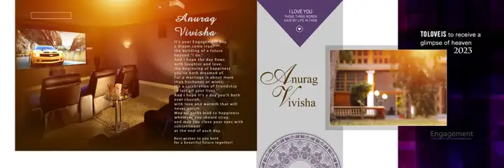 12x36 Engagement Wedding Album PSD in Cinematic Peacock Art Style