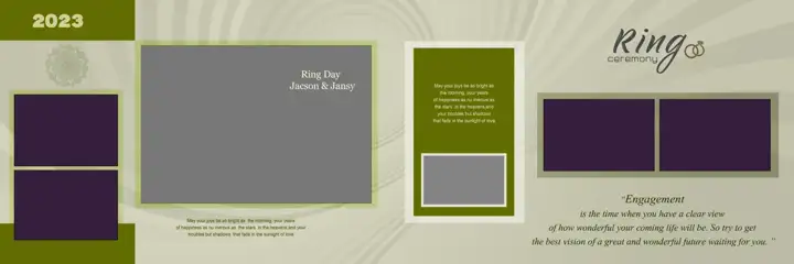 12x36 Engagement Wedding Album PSD in Elegant Brush Strokes Style