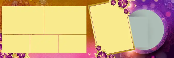12x36 Haldi Wedding Album PSD in Royal Watercolour Splash Style