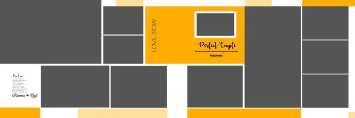 12x36 Haldi Wedding Album PSD in Timeless Floral Border Style