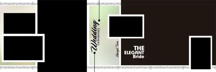 12x36 Wedding Album PSD in Golden Lotus Design Style