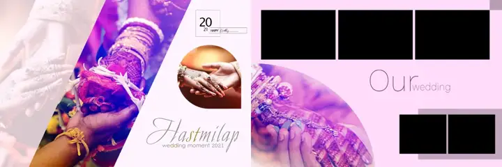 12x36 Wedding Album PSD in Luxury Bokeh Lights Style