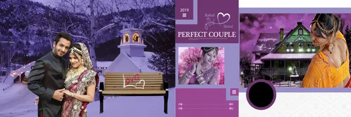 12x36 Wedding Album PSD in Modern Lace Ornaments Style