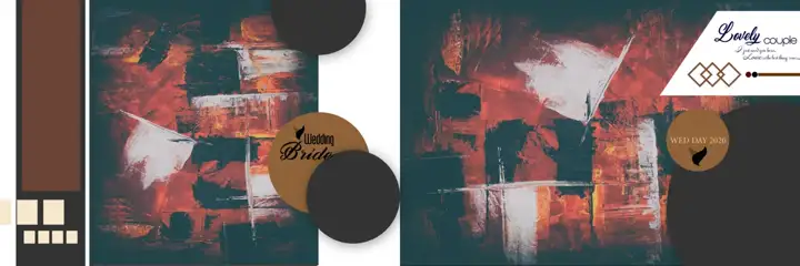 12x36 Wedding Album PSD in Ornate Brush Strokes Style