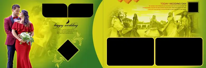 12x36 Wedding Album PSD in Regal Geometric Lines Style