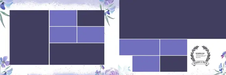 12x36 Wedding Album PSD in Stylish Peacock Art Style