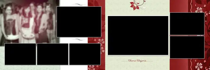 12x36 Wedding Album PSD in Traditional Floral Border Style