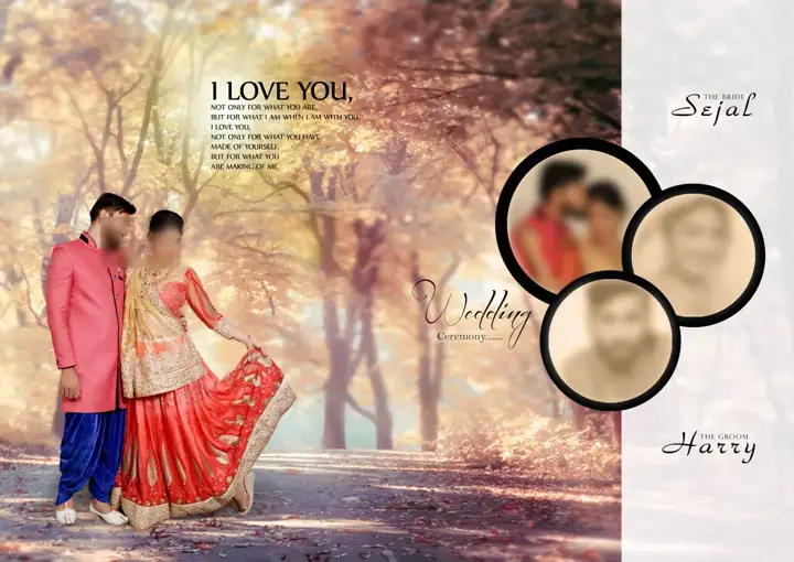 17x24 Wedding Photo Album PSD in Premium Gold Frame Style