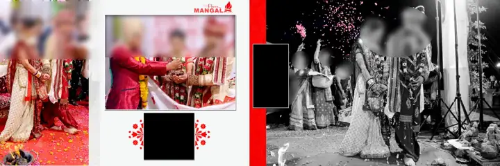 Artistic & Charming Wedding Album 12x36 PSD with Glitter Accents