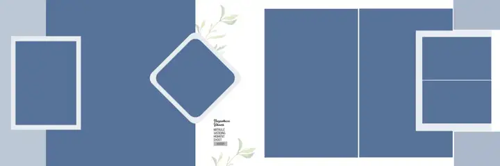 Artistic & Elegant Wedding Album 12x36 PSD with Damask Texture