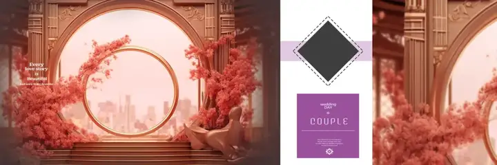 Artistic & Elegant Wedding Album 12x36 PSD with Mandala Art