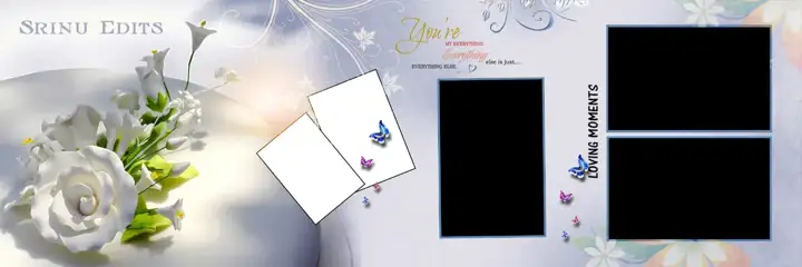 Artistic & Fresh Wedding Album 12x36 PSD with Gold Frame