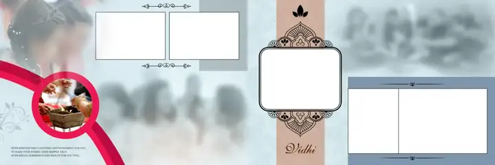 Artistic & Golden Wedding Album 12x36 PSD with Bokeh Lights