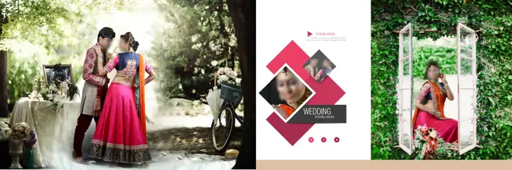 Artistic & Luxury Wedding Album 12x36 PSD with Temple Motif