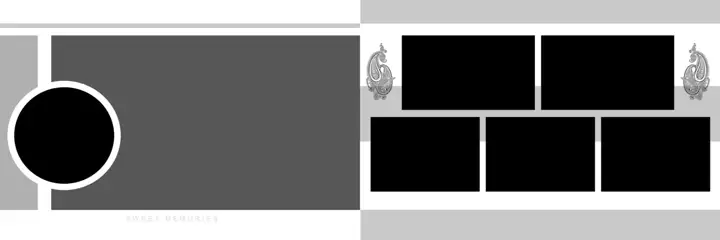 Artistic & Minimal Wedding Album 12x36 PSD with Peacock Art
