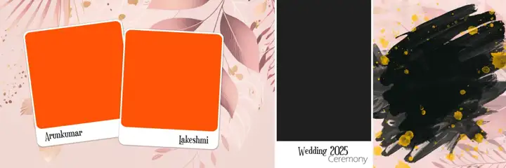 Artistic Paisley Pattern Wedding Album Cover 12x36 PSD