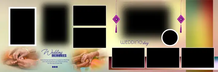 Artistic & Royal Wedding Album 12x36 PSD with Lace Ornaments