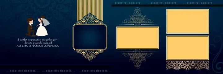 Artistic & Royal Wedding Album 12x36 PSD with Temple Motif