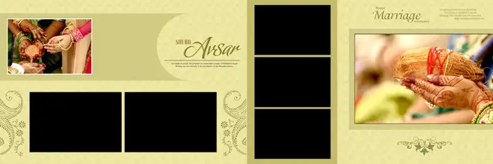 Artistic & Traditional Wedding Album 12x36 PSD with Lace Ornaments