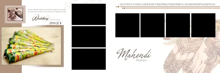Artistic Wedding Album 12x36 PSD for Mehndi – Brush Strokes