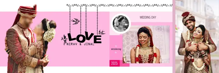 Artistic Wedding Album 12x36 PSD with Kolam Pattern