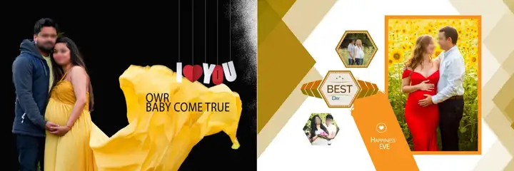 Birthday & Baby Album PSD – Modern Temple Motif Design