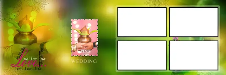 Bright & Grand Wedding Album 12x36 PSD with Glitter Accents