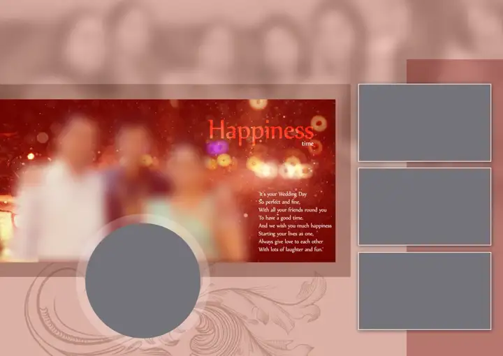 Bright Indian Wedding Photo Album 17x24 PSD with Vintage Frame
