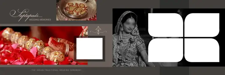 Bright & Regal Wedding Album 12x36 PSD with Geometric Lines