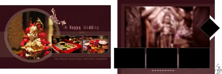 Bright & Royal Wedding Album 12x36 PSD with Peacock Art
