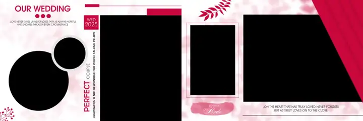 Bright & Timeless Wedding Album 12x36 PSD with Glitter Accents