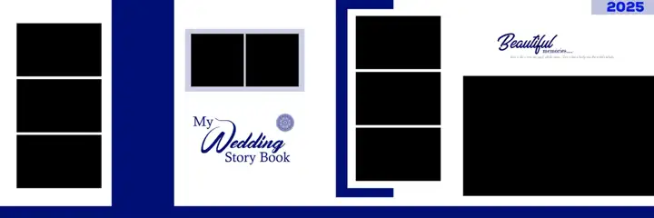 Charming & Charming Wedding Album 12x36 PSD with Paisley Pattern