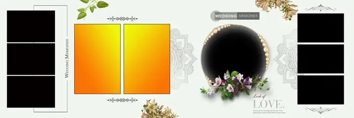 Charming & Floral Wedding Album 12x36 PSD with Temple Motif