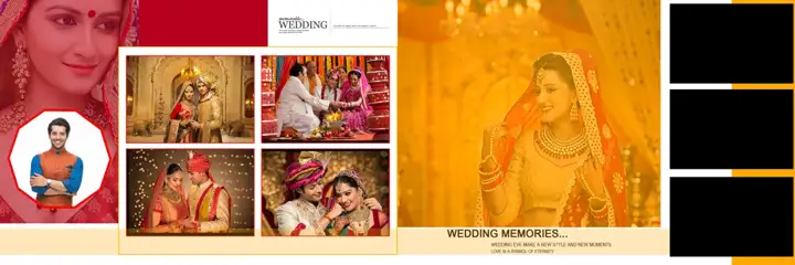 Charming & Grand Wedding Album 12x36 PSD with Watercolour Splash