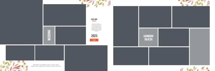 Charming & Royal Wedding Album 12x36 PSD with Rose Petals