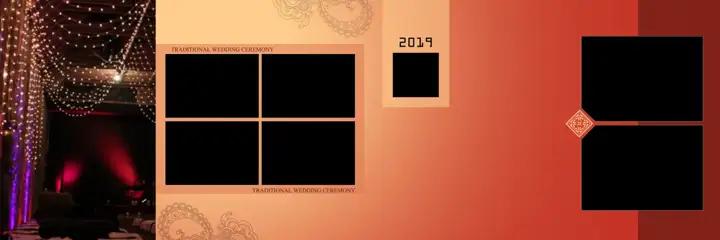 Charming & Stylish Wedding Album 12x36 PSD with Gold Frame