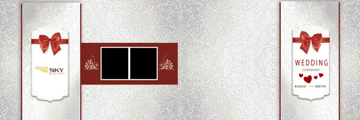Charming Wedding Album Cover PSD with Damask Texture