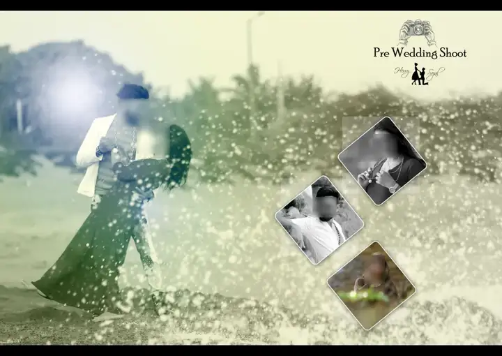 Charming Wedding Photo Album 17x24 PSD with Lotus Design