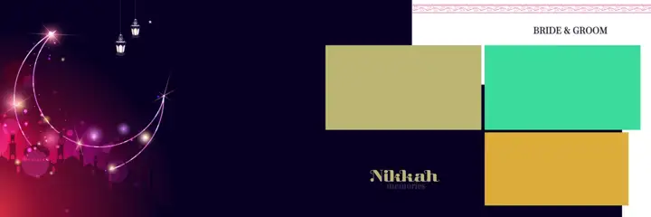 Cinematic Album 12x36 PSD for Muslim Wedding – Watercolour Splash