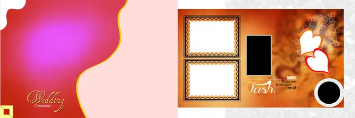 Cinematic & Classic Wedding Album 12x36 PSD with Pastel Clouds