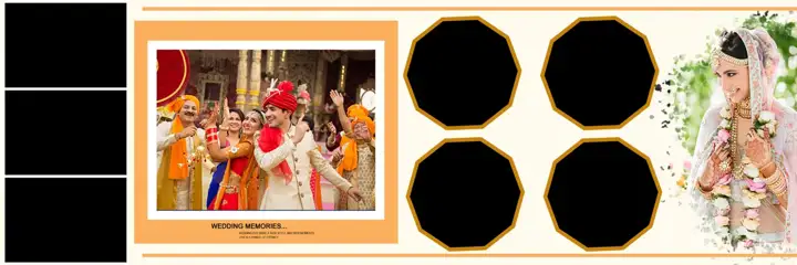 Cinematic & Classic Wedding Album 12x36 PSD with Watercolour Splash