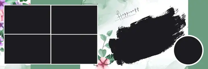 Cinematic & Elegant Wedding Album 12x36 PSD with Rose Petals