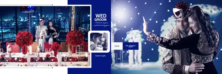 Cinematic & Elegant Wedding Album 12x36 PSD with Watercolour Splash