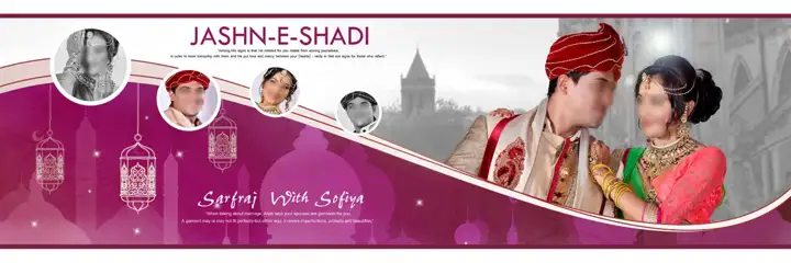 Cinematic Geometric Lines Muslim Wedding Album 6x18 PSD
