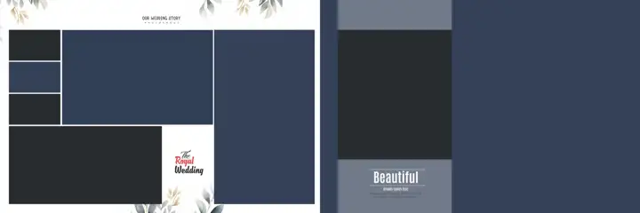 Cinematic Paisley Pattern Wedding Album 12x36 PSD