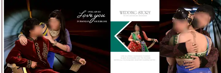 Cinematic Wedding Album 12x36 PSD with Brush Strokes