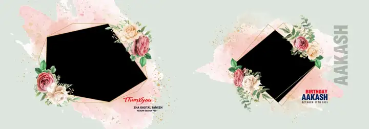 Cinematic Wedding Album Cover 14x40 PSD with Glitter Accents